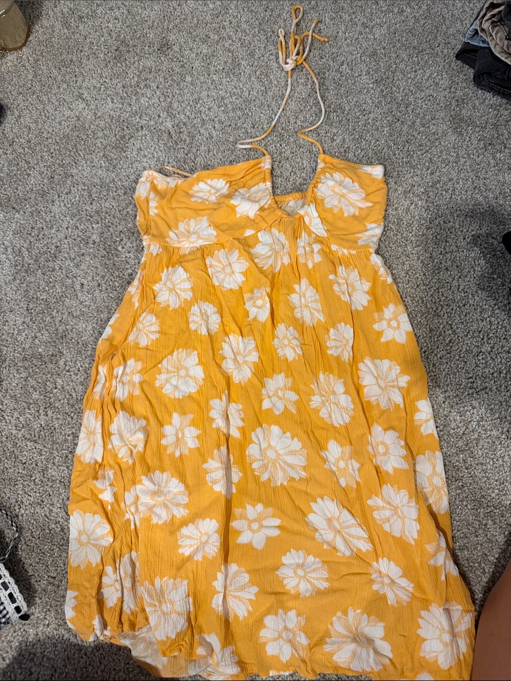 Billabong Yellow Floral Halter Maxi Dress